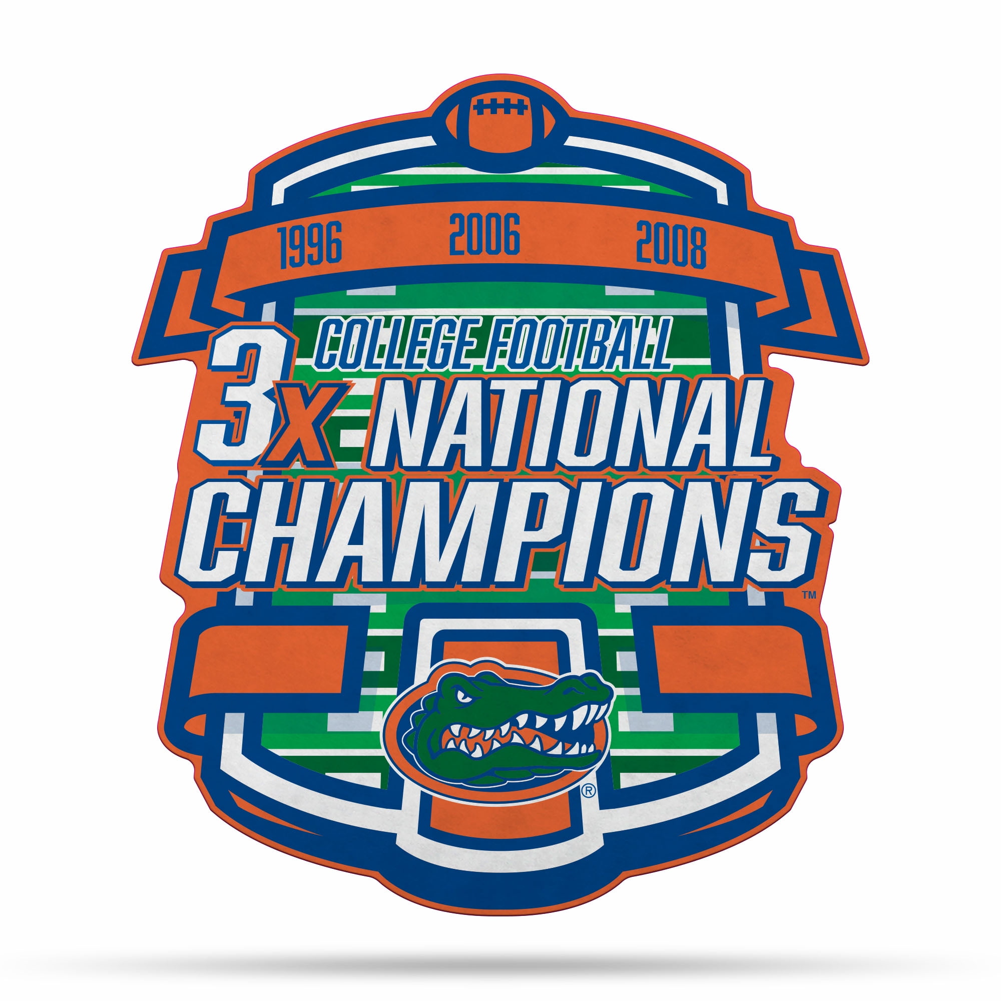 Florida University 3 Time College Football Champs Shape-Cut Pennant