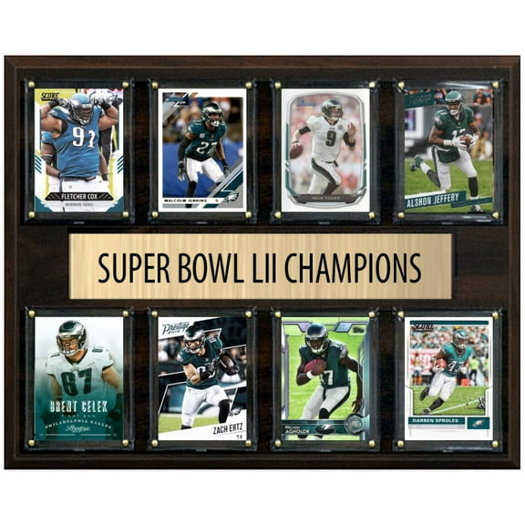 Philadelphia Eagles Super Bowl LV 52 Champions 12" x 15" Eight-Card Plaque Nick Foles Donruss