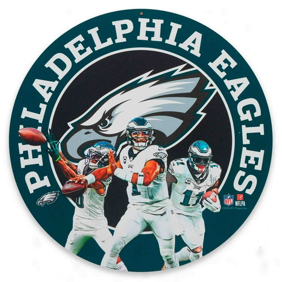 Philadelphia Eagles Team Stars 11" Round Metal Sign