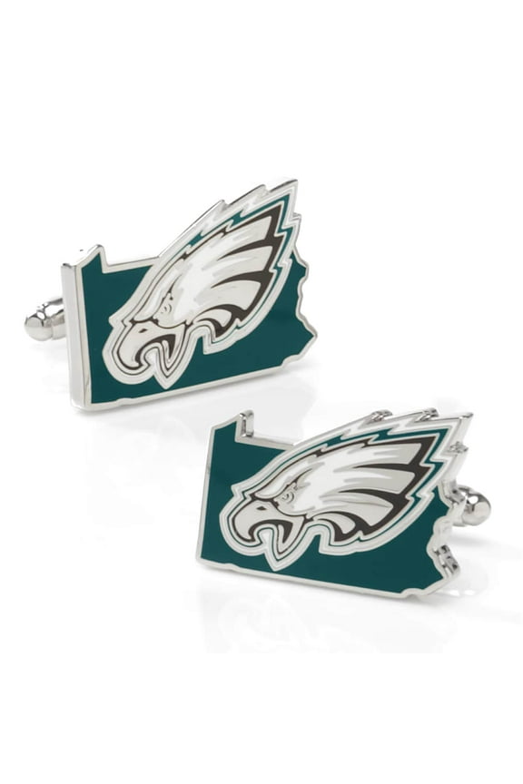 Philadelphia Eagles Team State Shaped Cufflinks