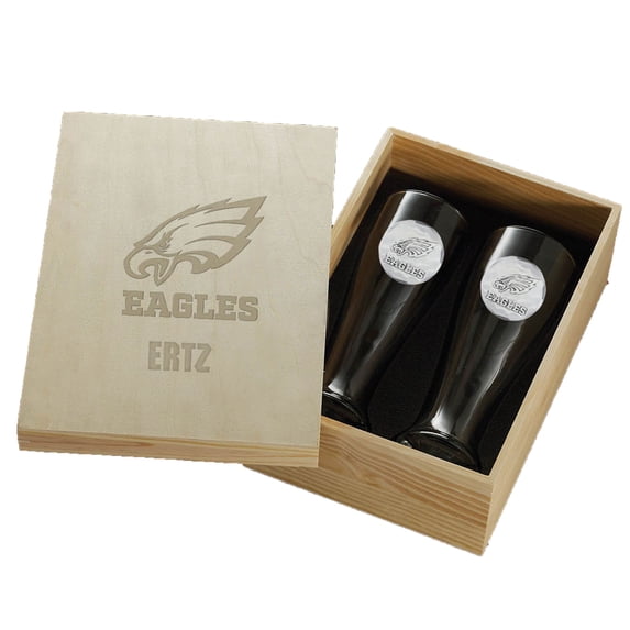 Philadelphia Eagles Two-Piece Pilsner Glass Set with Collector's Box