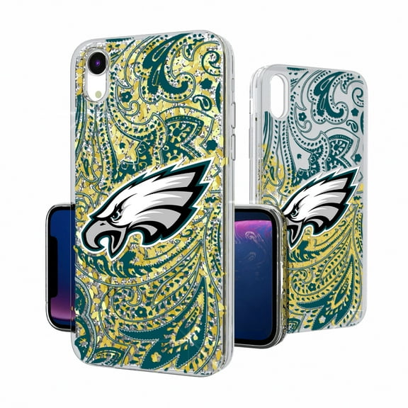 Philadelphia Eagles iPhone Paisley Design Glitter Case