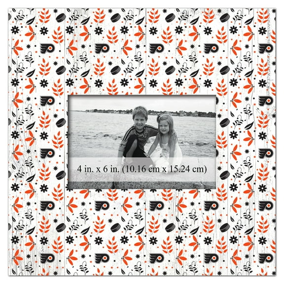 Philadelphia Flyers 10'' x 10'' Floral Pattern Frame