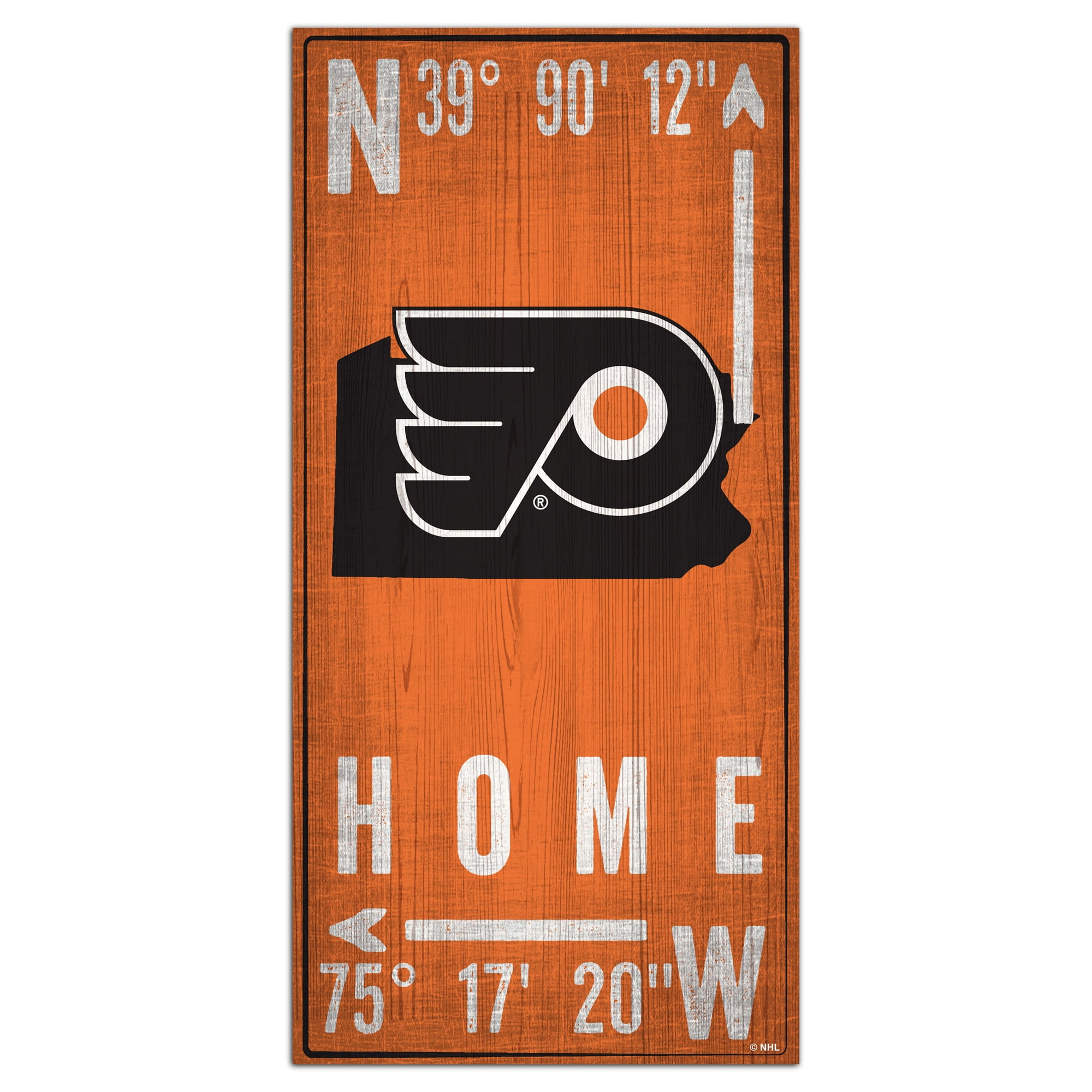 Philadelphia Flyers 6'' x 12'' Team Coordinate Sign