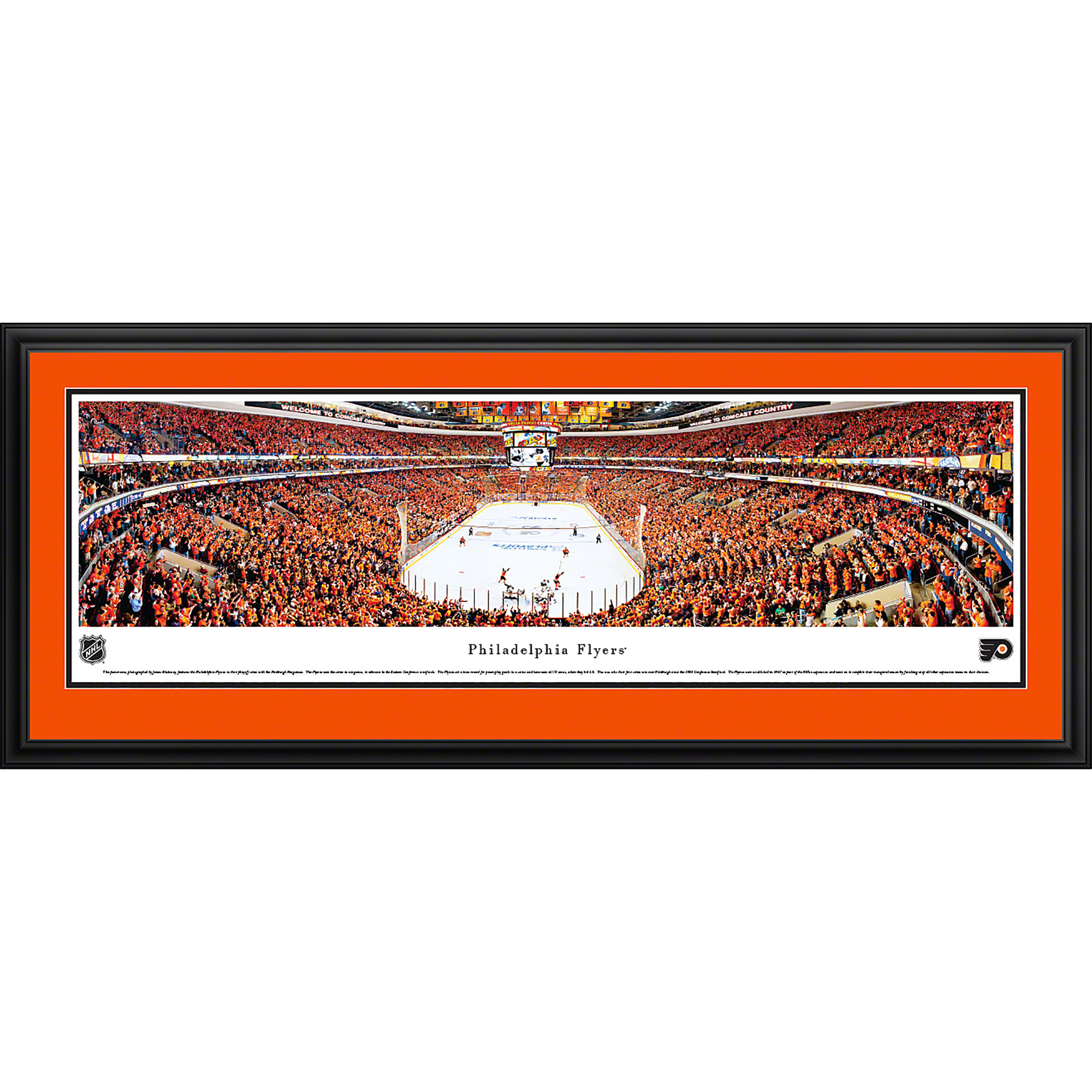 Philadelphia Flyers - End Ice View at Wells Fargo Center - Blakeway Panoramas NHL Print with Deluxe Frame and Double Mat - image 1 of 1