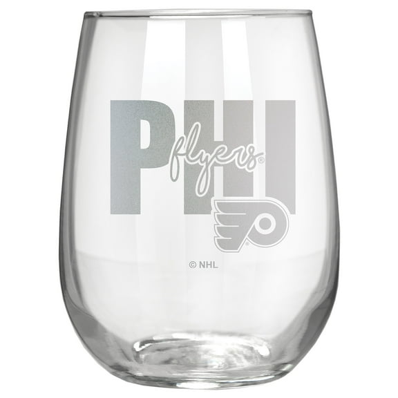 Philadelphia Flyers Etched 17oz. City Stemless Wine Glass