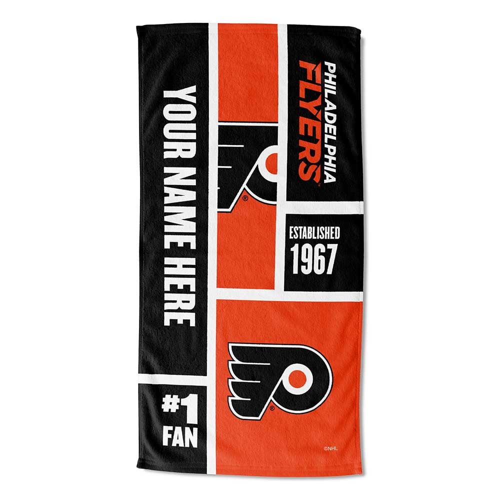 再入荷アイテム Philadelphia Flyers Towel Beach Personalized Colorblock NHL ミュージシャン