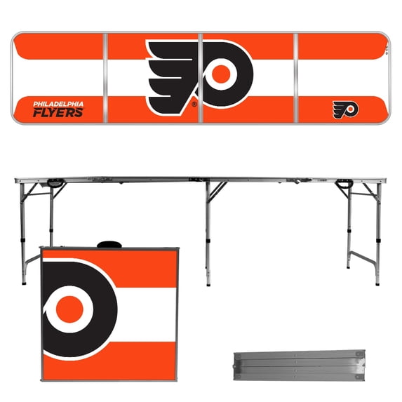 Philadelphia Flyers Striped Design 8' Portable Folding Tailgate Table