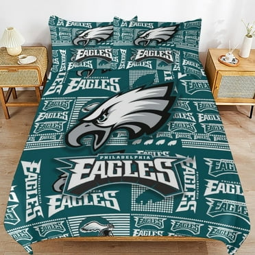 Philadelphia Football Bedding Set with Quilt Cover and Pillowcases,Soft Comforter Set for Fan 79"×90"