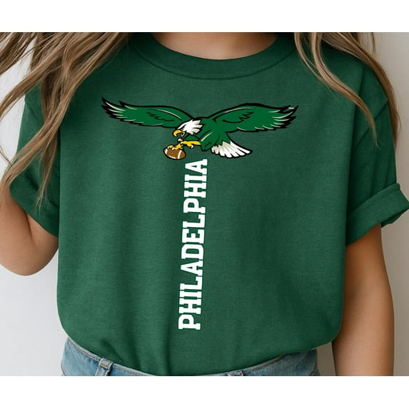 Philadelphia Football Shirt And Sweatshirt, Philly Mascot Vertical Print Hoodie, Retro Game Day Crewneck, Philly Sports Fan Shirt Tshirt All Size S-5XL