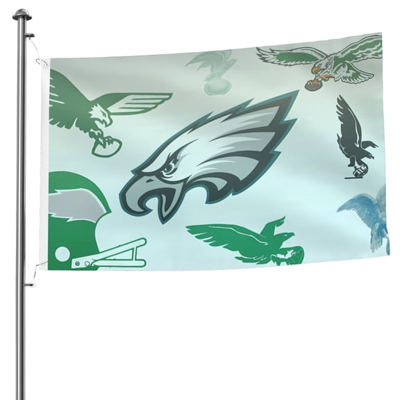 Philadelphia Football Team Custom Double Sided Flag 5x8ft, Game Day Support Flag Hanging Outdoor Garden Hanging Flag, Football Fan Home Indoor and Outdoor Decor