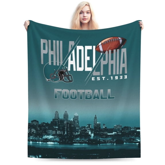 Philadelphia Football Throw Blanket, Soft Lightweight Plush Warm Blankets For Men And Women, Sports Fan Gifts Bed Tapestry For Sofa, Travel 80"X60"