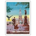 thumbnail image 1 of Philadelphia - Go Greyhound - Independence Hall - Vintage Travel Poster by G. Roth c.1960s - Master Art Print (Unframed) 9in x 12in, 1 of 4