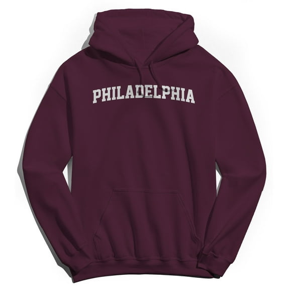 Philadelphia Graphic Maroon Men's Cotton Pullover Hoodie