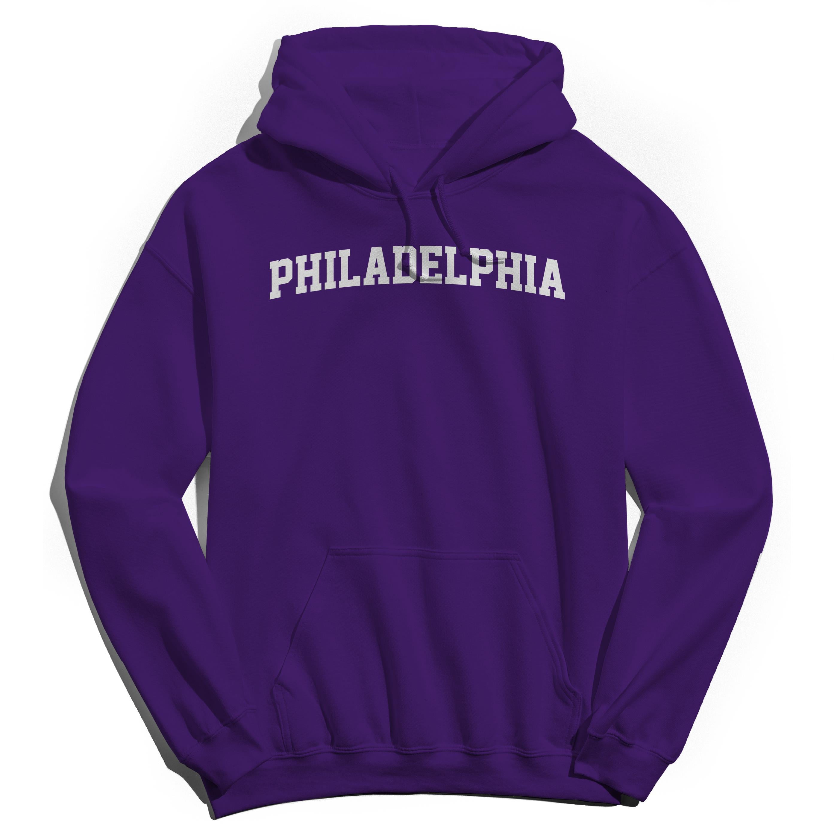 Philadelphia Graphic Purple Men s Cotton Pullover Hoodie