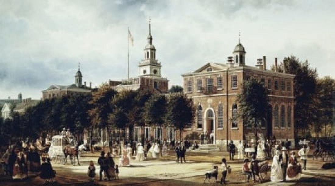 Philadelphia In 1858 Ferdinand Reichhardt (1819-1895 Danish) Canvas Art - (18 x 24)