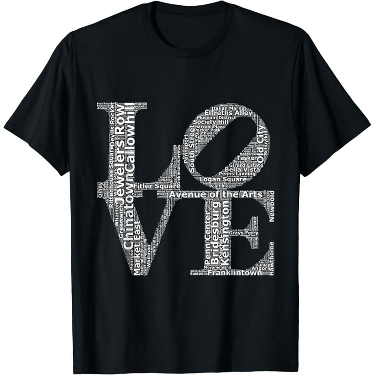 Philadelphia Love Park Statue Philly Neighborhoods Shirt V2