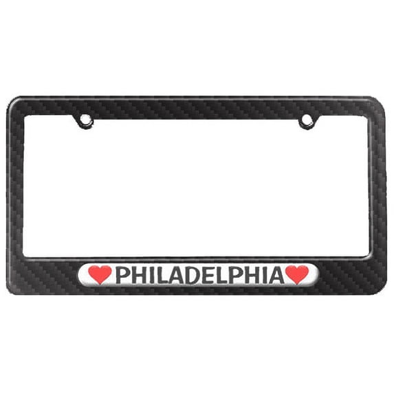 Philadelphia Love with Hearts License Plate Frame