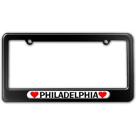 Philadelphia Love with Hearts License Plate Frame