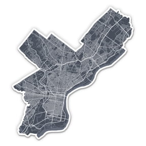 Philadelphia Map Philly Shape Home Local - 12" Vinyl Sticker Waterproof Decal
