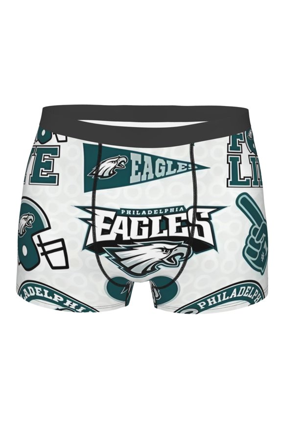 Philadelphia Men's Boxer Briefs American Football Customized Briefs Adult Boxer Briefs Stretch Fabric and Elastic Waistband Fan Gifts