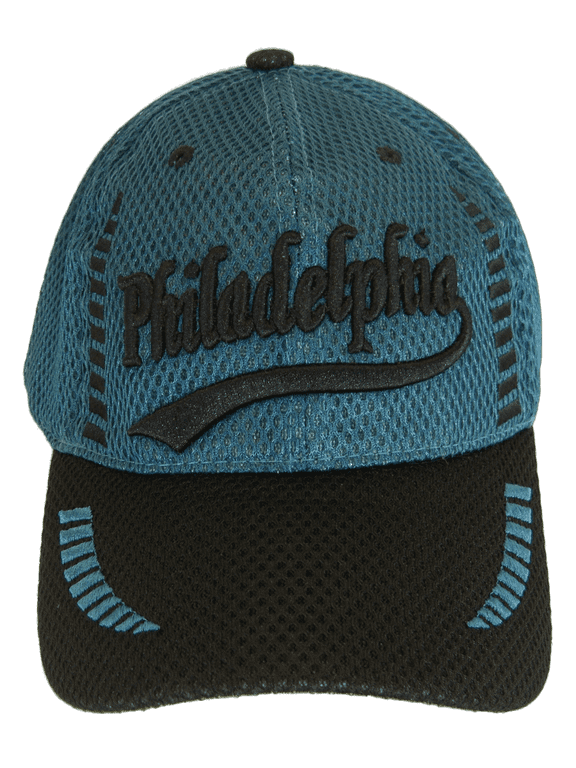 Philadelphia Men's Summer Mesh Adjustable Baseball Cap (Dark Green/Black)