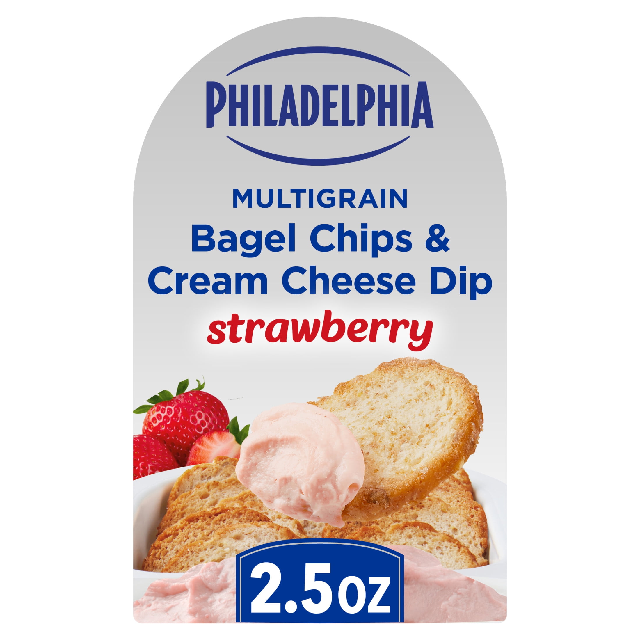 Philadelphia Multigrain Bagel Chips & Strawberry Cream Cheese Dip, 2.5 oz Tray
