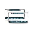 thumbnail image 1 of Philadelphia NFL Eagles Blitz Inc NFL Chrome Metal (Set of 2) Laser Cut License Plate Frames, 1 of 6