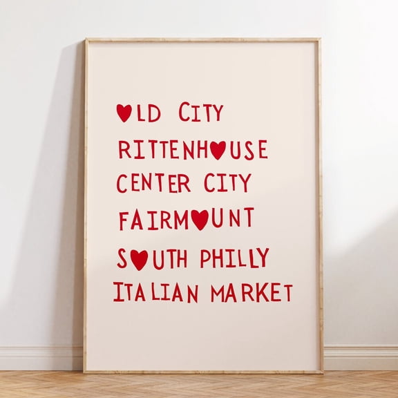Philadelphia Neighborhoods Art Print, Minimalist Philly Wall Decor, Home Decor, Vintage Gift, Home Decor , Poster Print Only