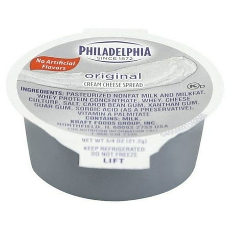 Philadelphia Original Cream Cheese Cup, 3/4 Ounce -- 100 per Case.