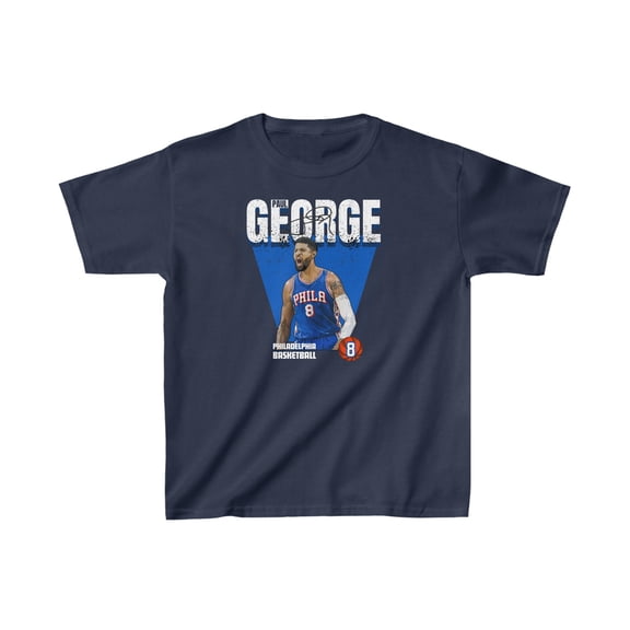 Philadelphia Paul George #8 cartoon Basketball fans gift Kids Cotton Tee