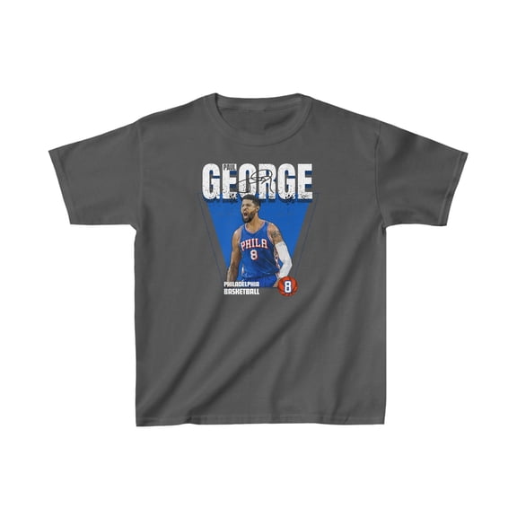 Philadelphia Paul George #8 cartoon Basketball fans gift Kids Cotton Tee