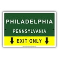 thumbnail image 1 of Philadelphia Pennsylvania Exit Only With Pointer Arrow Direction Way Road Signs Alert Caution Warning Aluminum Metal Sign 18"x24" Plate, 1 of 1