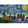 thumbnail image 1 of Philadelphia, Pennsylvania, Starry Night Series (24x36 Giclee Gallery Art Print, Vivid Textured Wall Decor), 1 of 3