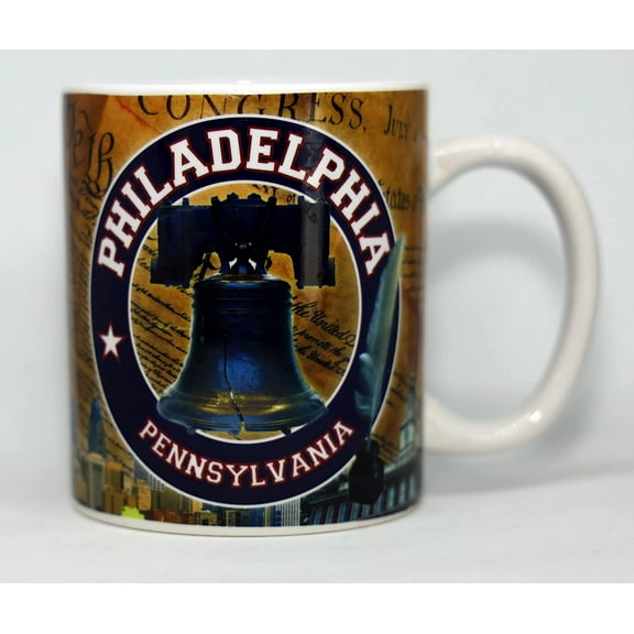 Philadelphia Pennsylvania Yellow Liberty Bell Coffee Mug 11 oz