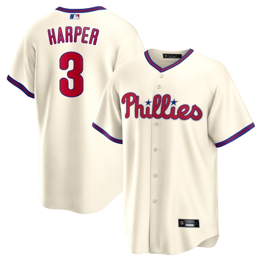 Philadelphia_Phillies 3 Bryce Harper Regatta Blue Jersey 202324 City