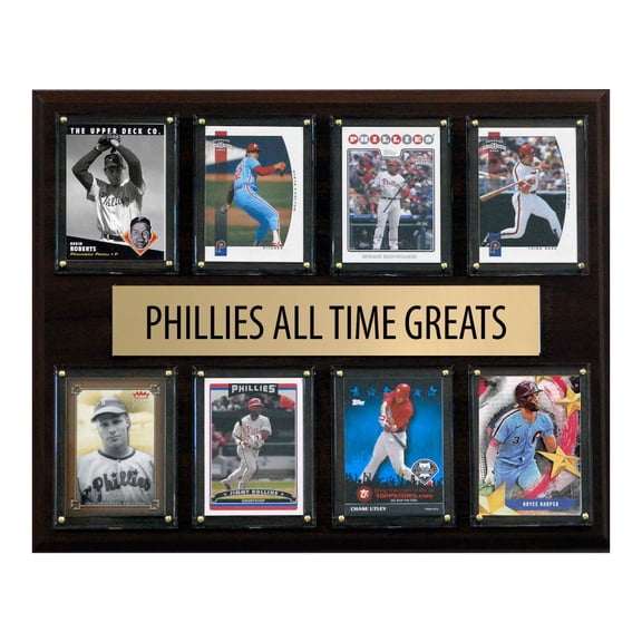 Philadelphia Phillies All Time Greats Legends Plaque 8 Cards Mike Schmidt Utley Howard Harper Carlton