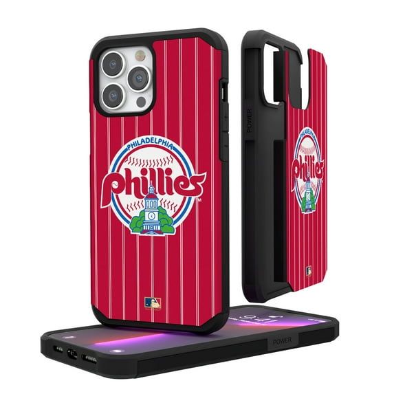 Philadelphia Phillies Alternate Logo iPhone Pinstripe Cooperstown Design Rugged Case