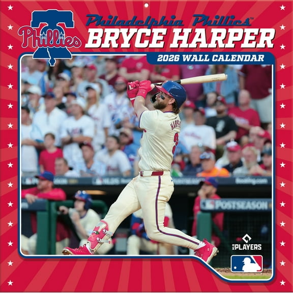 Philadelphia Phillies Bryce Harper 2026 12x12 Player Wall Calendar, (Paperback)