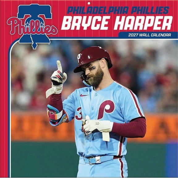 Philadelphia Phillies Bryce Harper 2027 Wall Calendar, (Paperback)