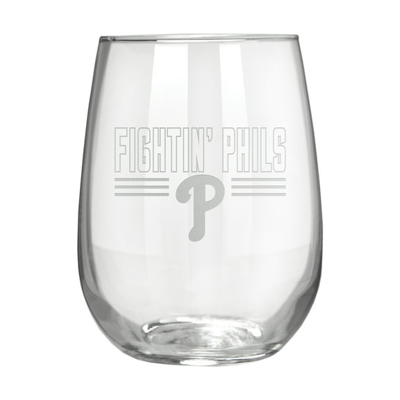 Philadelphia Phillies Etched 17oz. Rally Cry Stemless Wine Glass