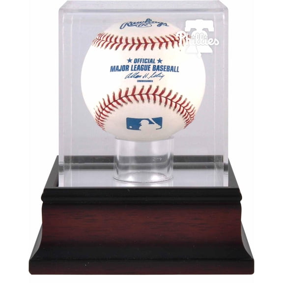 Philadelphia Phillies Mahogany Baseball 2019 Logo Display Case