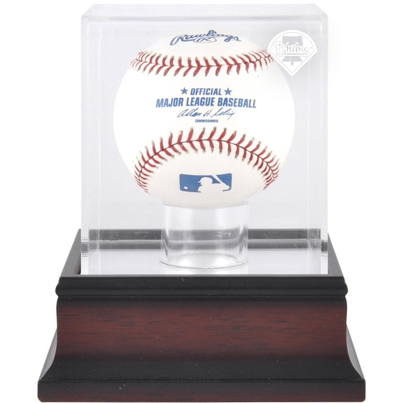 Philadelphia Phillies Mahogany Baseball Logo Display Case