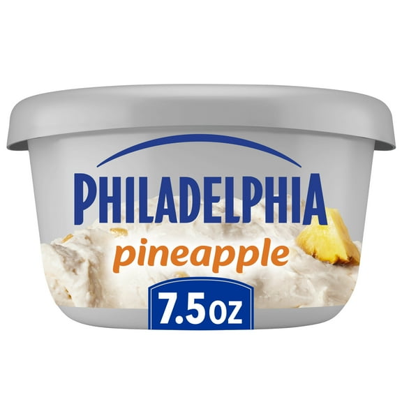 Philadelphia Flavored Cream Cheese Spread, 1 Tub, for Smooth, Spreadable Mornings, Pineapple, No Artificial Preservatives, Flavors or Dyes, 7.5 oz