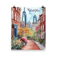 thumbnail image 1 of Philadelphia Print, Historic Cityscape Poster, Pennsylvania Wall Art, Philly Skyline Artwork, American City Travel Decor Home Decor #4122, Stretched Canvas Size 16x24, 1 of 4
