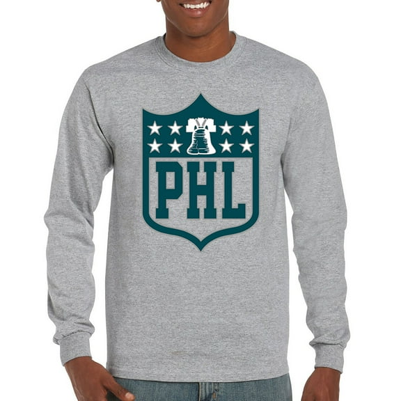 Philadelphia Shield Long Sleeve T-shirt Birds Football Fan Bleed Green Philly