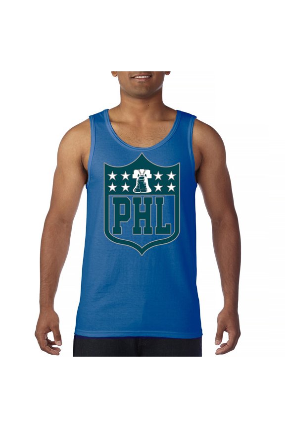Philadelphia Shield Men's Tank Top Birds Football Fan Bleed Green Philly