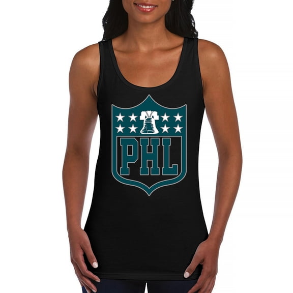 Philadelphia Shield Women's Tank Top Birds Football Fan Bleed Green Philly