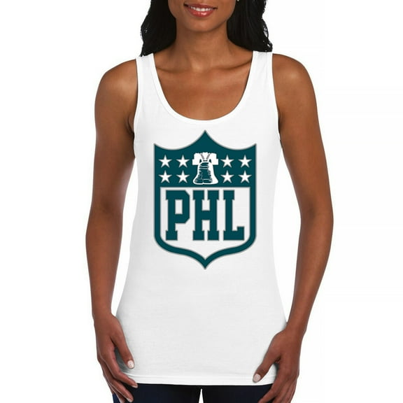 Philadelphia Shield Women's Tank Top Birds Football Fan Bleed Green Philly