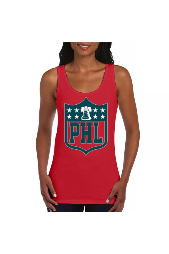 Philadelphia Shield Women's Tank Top Birds Football Fan Bleed Green Philly